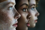 Portrait of women who are diffrent races and ethnicties. Diversity among people. Generative Ai