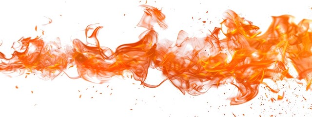 Poster - Flame of fire isolated on white background, png clipart