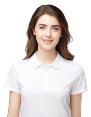 Canvas Print - PNG Woman wear polo shirt portrait sleeve blouse.