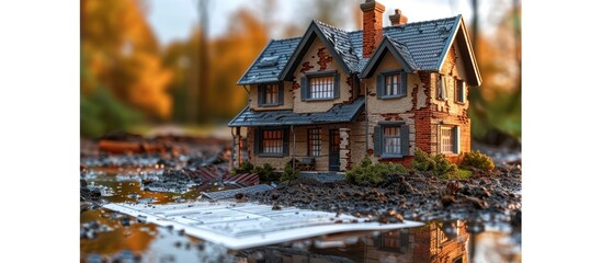 Wall Mural - Model House in a Muddy Setting