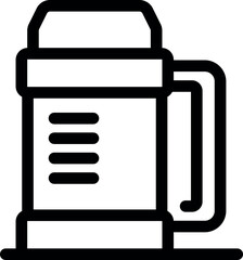 Poster - simple and modern line icon representing a thermos flask, perfect for conveying ideas of travel, bev