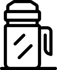 Sticker - Simple line icon of a french press coffee maker, perfect for representing the coffee brewing process