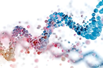 Wall Mural - human dna molecule thread on white background generative ai