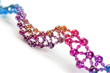 Wall Mural - human dna molecule thread on white background generative ai