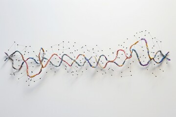 Wall Mural - human dna molecule thread on white background generative ai