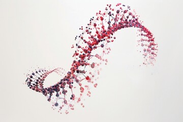 Wall Mural - human dna molecule thread on white background generative ai