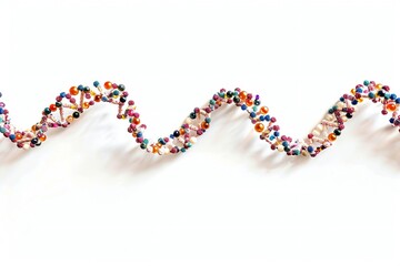 Wall Mural - human dna molecule thread on white background generative ai