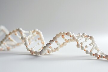 Wall Mural - human dna molecule thread on white background generative ai