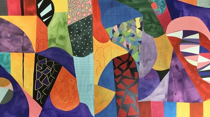 Poster - Play with different patterns and shapes in a whimsical, free-form composition.