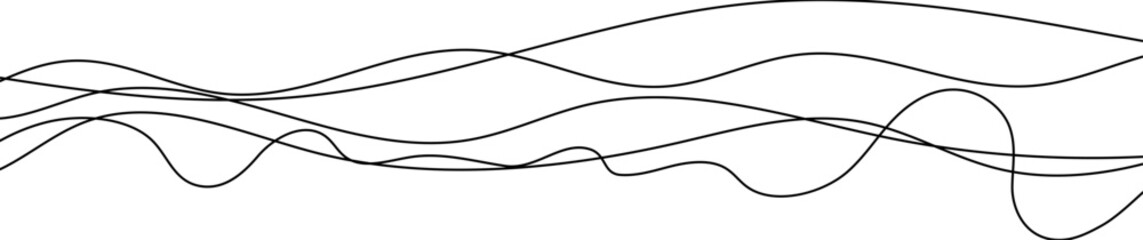Thin curved wavy lines