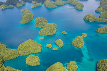 Sticker - Palau islands view from above on a sunny autumn day