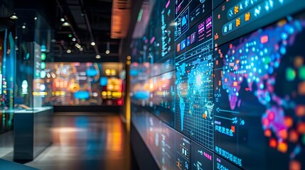 Poster - interactive digital communication technology evolution display in business environment
