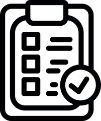 Poster - Clipboard showing a completed checklist with a checkmark icon, symbolizing task completion