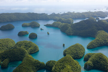 Sticker - Palau islands view from above on a sunny autumn day