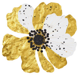 Sticker - PNG  Wildflower shape ripped paper brooch petal plant.