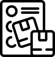 Poster - line icon of a contract with boxes representing a delivery service agreement
