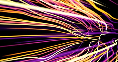 Poster - Neon light wave background, 3d Rendering