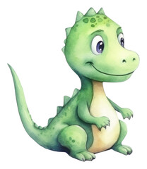 Canvas Print - PNG Cute dinosaur reptile cartoon animal.