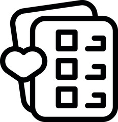 Poster - Line art icon of a heart shape floating near an open locker with a combination lock, representing online dating