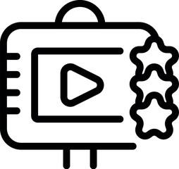 Poster - Simple video player is showing a three stars rating system