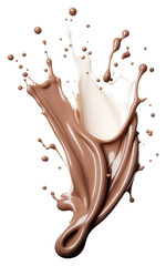 Sticker - PNG Chocolated milk splash white background refreshment splattered.