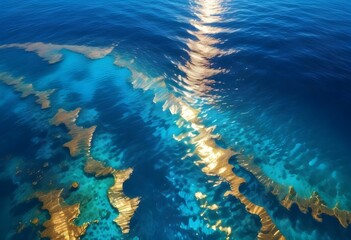 Beautiful beach scenery, high angle view of the sea