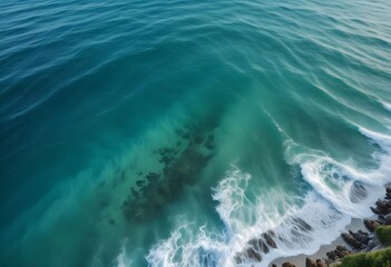 Beautiful beach scenery, high angle view of the sea