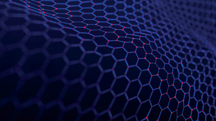 Poster - Futuristic hexagon background. Abstract technology background. Technology concept. Abstract 3d vector illustration