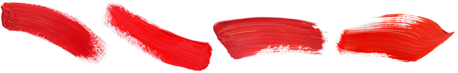 Poster - Abstract pattern created by applying red paint on a white background