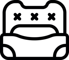 Poster - Simple black and white line icon representing a disposable diaper for babies and toddlers