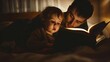 © Nany - a Child reading with a parent at bedtime