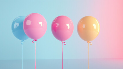 balloons on a blue background