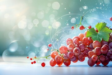 Canvas Print - Vibrant Grape Cluster with Nourishing Essence Capture