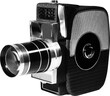 © Collective Offset - Large halftone vintage movie camera with a transparent background