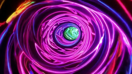 Wall Mural - vibrant neon spiral abstract lights design