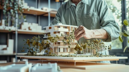 The architect with building model