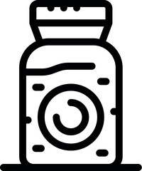 Poster - Washing clothes laundry detergent bottle icon showing cleaning liquid