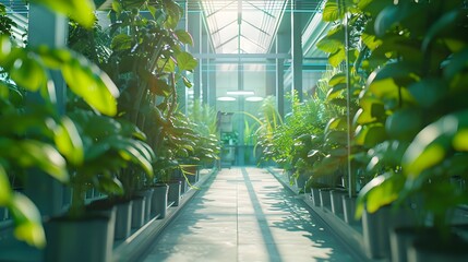 Poster - Serene High Tech Greenhouse Blending Sustainable Agriculture and Modern Technology