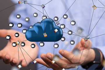 Aufkleber - Internet infrastructure concept. Abstract technology background. 3D rendering.