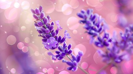 Wall Mural - Lavender Flowers with Bokeh Background.