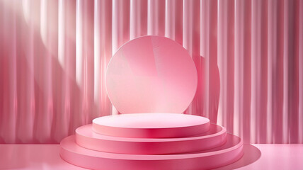 3d render of a stage spotlight with pink background