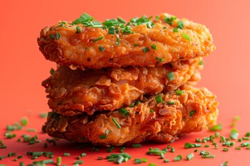 Wall Mural - Crispy Fried Chicken with Chives