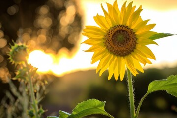 Canvas Print - Sunflower Bloom at Sunset