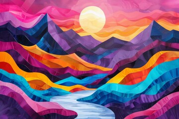 Canvas Print - Abstract Mountainscape Artwork