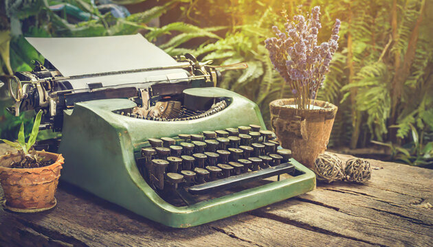 close up of typewriter vintage retro styled