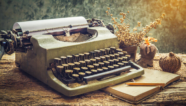 close up of typewriter vintage retro styled