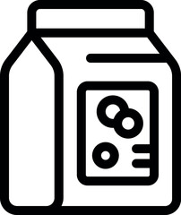 Poster - line icon style food packaging representing breakfast cereal concept