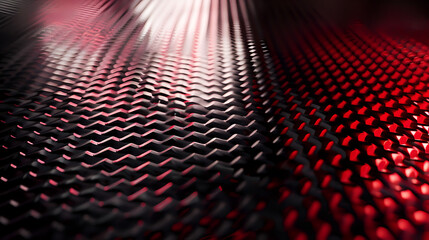 A close up of a black and red patterned surface