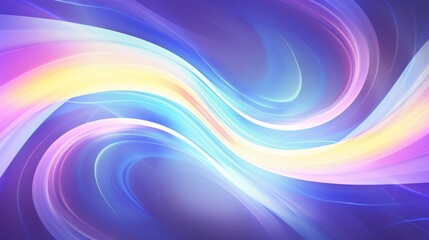 Wall Mural - abstract swirling light waves in vibrant colors on a purple background.