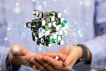 Poster - Cloud computing concept.Abstract cloud connection technology background.